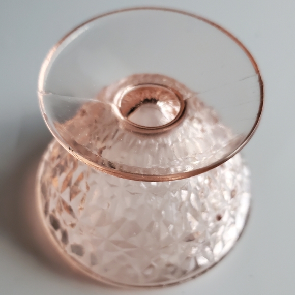 1940s "Holiday Pink" 2 3/4" Tall Champagne Sherbet Compote by Jeannette - Picture 15 of 16